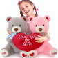 Beniny Valentines Teddy Bear Stuffed Animal 2 Pack, Couple Gift Stuffed Bear Plush Toy For Girlfriend Boys Girls 16 Inches
