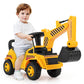 HONEY JOY Ride On Excavator for Toddlers - Outdoor Digging Toy, Yellow, No Power, Storage, Fun Construction Vehicle for Kids