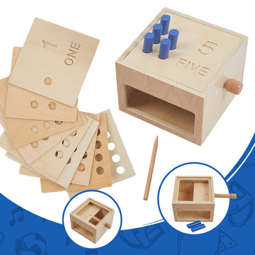 Montessori Toddler Counting Peg Board Box With Number- Wooden Counting Box Toys For Toddlers 1-3,Montessori Math Manipulatives Materials And Numbers,Montessori Toys For 3 Year Old,Peg Board For Kids