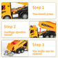 MQDMINI Race Remote Control Dump Truck - RC Construction Vehicles with LED Lights and Simulation Sound Rechargable Hydraulic Car