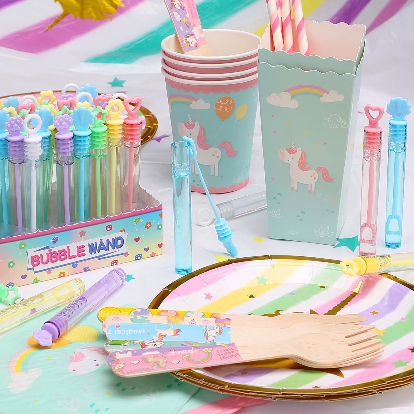 Bubble Party Favors For Kid, 30 Pack Mini Bubbles Bulk With Display Box, Pastel Bubble Wand Sticks Toy For Party Supplies, Birth