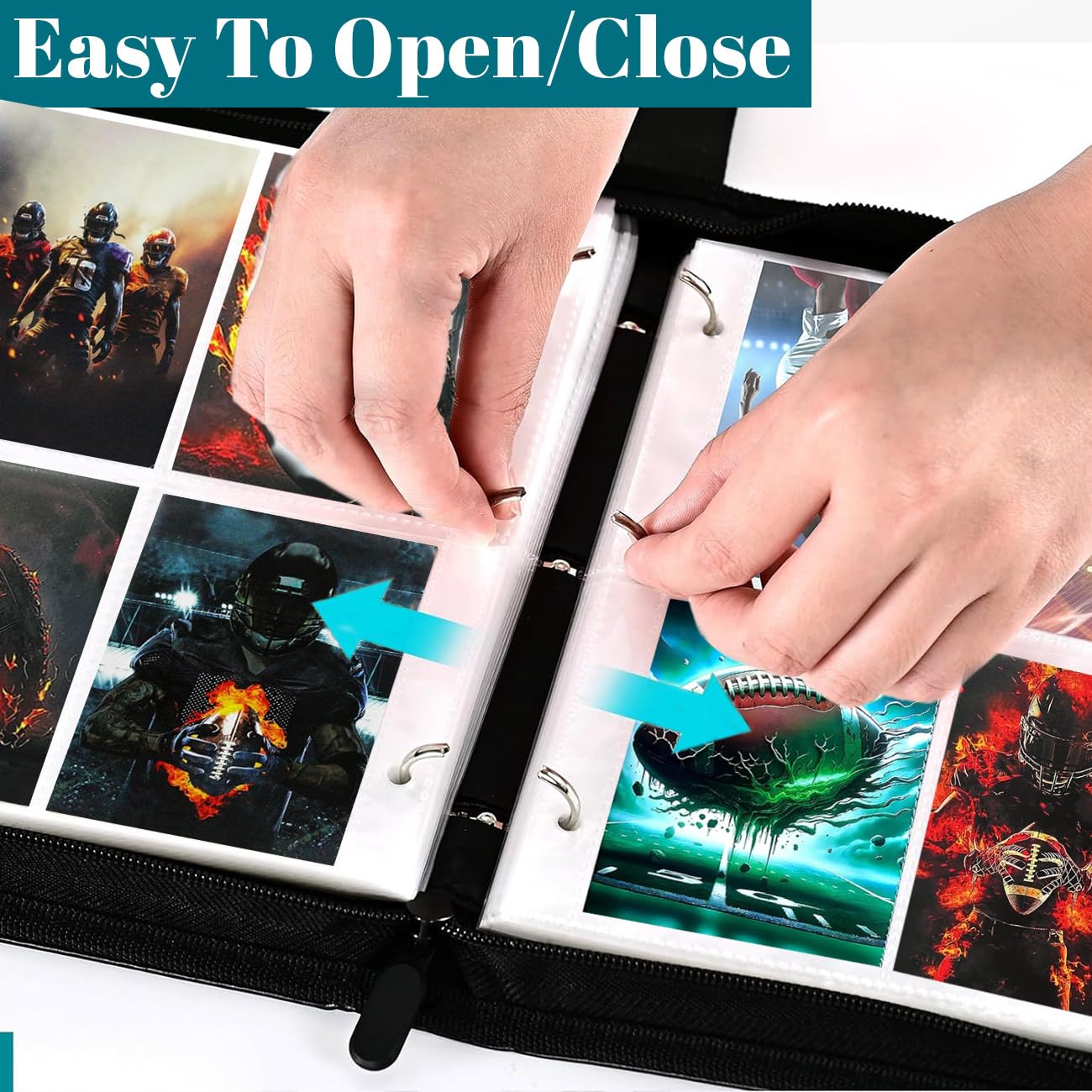 Baseball Card Binder  Trading Card Holder Protectors  4 Pocket Fits 400 Cards with 50 Removable Sleevesves Card Storage Album Folder Case Collector