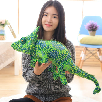 Simulation Chameleon Stuffed Plush Toy - Lizard Plushietoy, Real Life Reptiles Wild Lizard Chameleon Stuffed Animal Toys Gifts For Kids,(27.5 Inches) (Green)