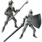 enttgo Fine 3D Printed 8.95-inch Medieval Knight T13 Figure, Full Body Mechanical Movable Toy, Metallic Silver Craft Toy, Table