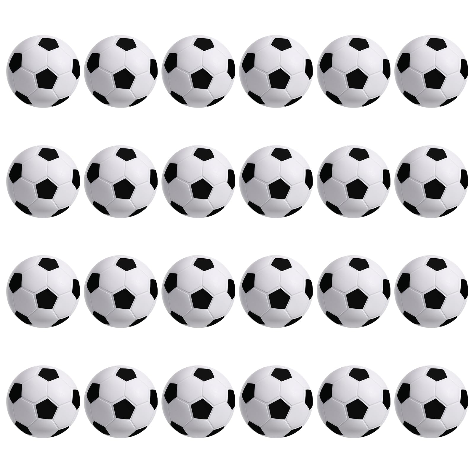 Wellvo 24Pcs Mini Foam Soccer Stress Balls Soccer Party Favors For Kids Sports Party Favors Goodie Bag Stuffers Soccer Gifts (1.6 Inch )