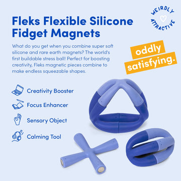 Speks Fleks Silicone - Fun Desk Toy For Adults & Teens 14+ | Sensory Gadget, Christmas Gift, Holiday Stocking Stuffer, Stress Relief Present, Office Desk Toy | 6-Piece Set, Bluegrass