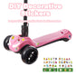 3 Wheel Electric Scooter for Kids Ages 3-8, LCD Display, Colorful Lights, Reliable Thumb Throttle, 3 Adjustable Height, 5Mph Saf