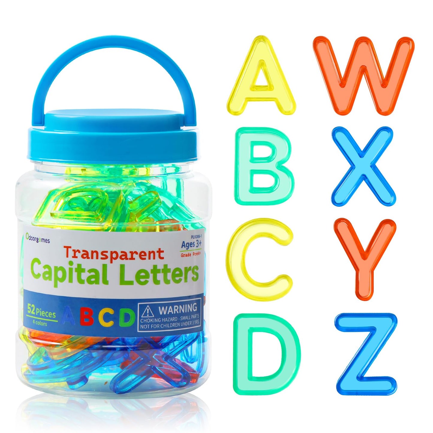 Odoorgames 52 Pcs Translucent Capital Letters - Light Table Toys, Manipulatives And Accessories For Enhanced Learning & Fun