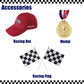 Kosgraiy Race Car Driver Costume Kid,Boy And Girl Racer Jumpsuit With Peaked Cap,Toddler Racing Costume Halloween,Red,L/140