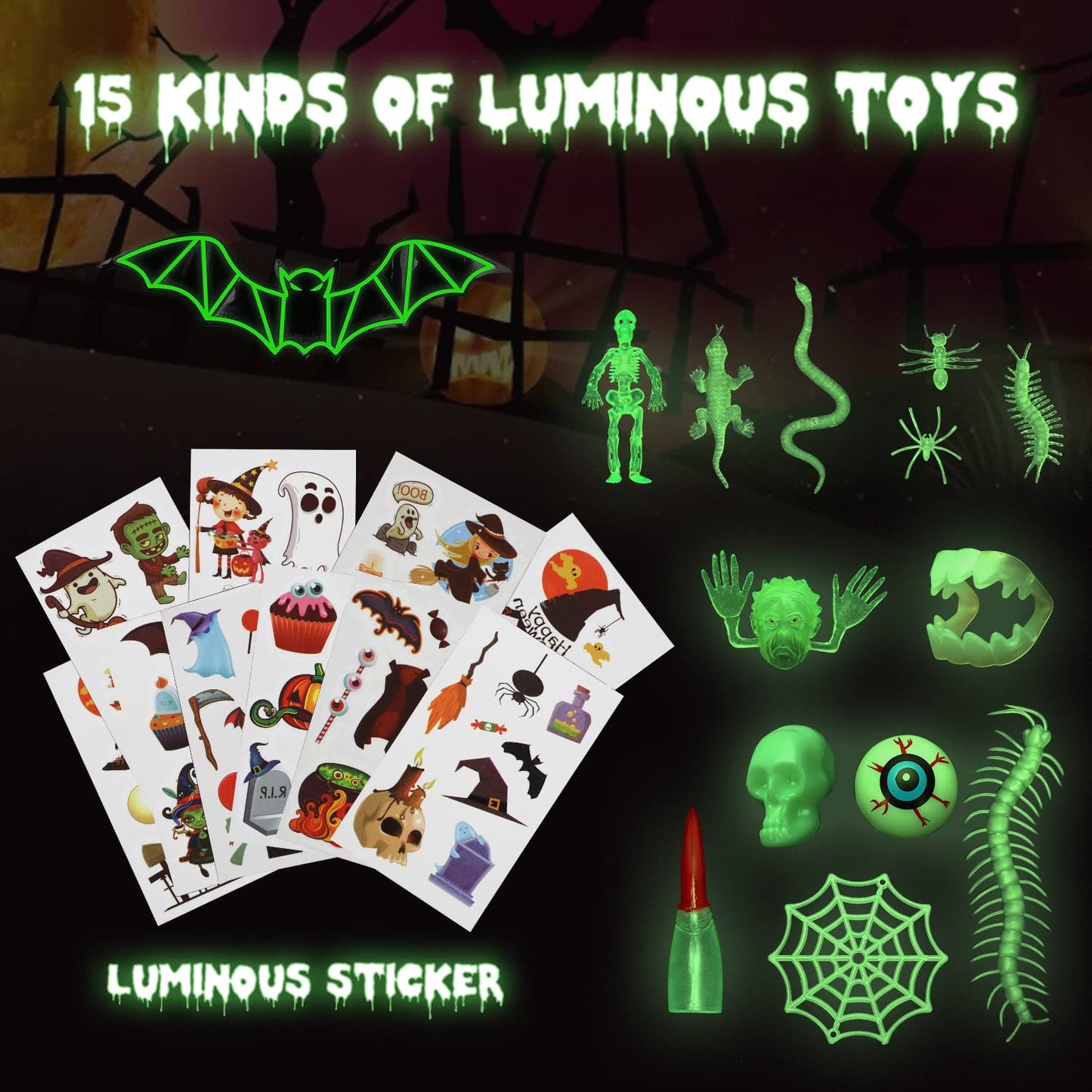 TOY Life 140PCS Halloween Party Favors Halloween Toys for Kids Halloween Goodie Bag Stuffers Fillers Halloween Treat Non Candy G