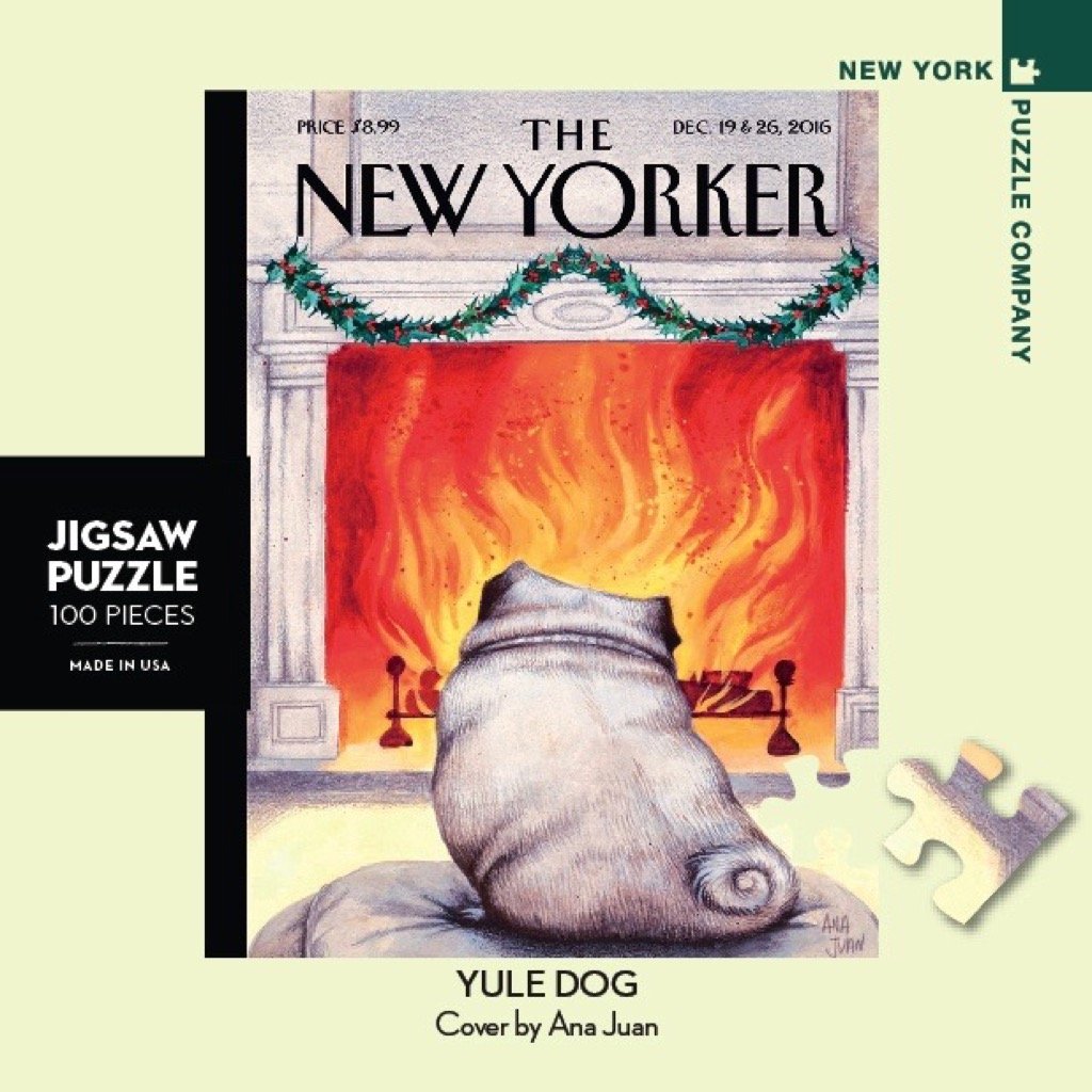 New York Puzzle Company - New Yorker Yule Dog Mini - 100 Piece Jigsaw Puzzle For Family Game Nights By Ana Juan