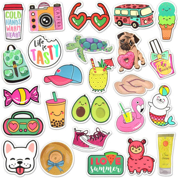 Summer Beach Kids Stickers For Water Bottles Waterproof Stickers Cute Girl Stickers For Hydroflask Computer Stickers For Girls(5