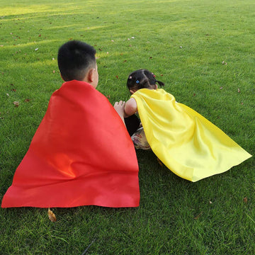 ADJOY Superhero Capes & Masks Set - 20 Packs, Polyester, Mixed Colors, 27"x20.5", Ideal for Halloween Party Dress Up