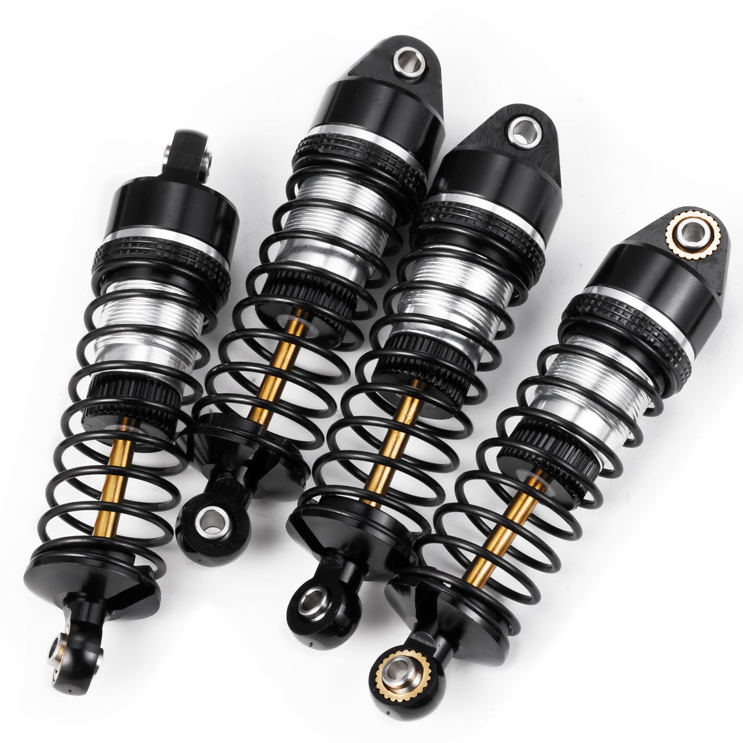 BRKRC Aluminum Front Rear Shocks Absorber RC Damper for Arrma 1/18 Granite Typhon Mojave Grom RC Crawler Upgrade (Black&Silver)