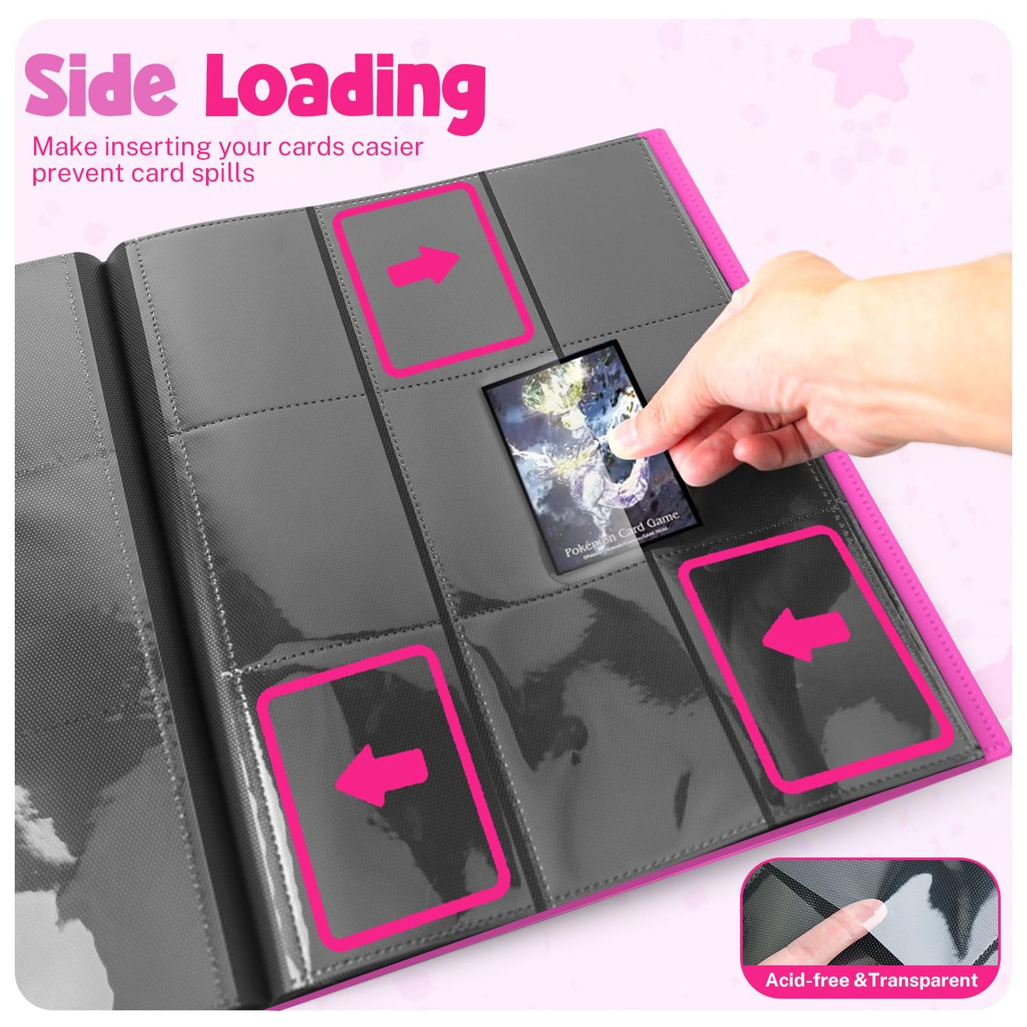 Card Binder  9 Pocket Trading Card Album Folder 20 Pages  360 Card Capacity Sports Card Binder  enhanced Card Binders Compatible with MTG  TCG  Baseball Cards (Rose Red)