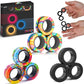 Bunmo Easter Basket Stuffers - Magnetic Rings - Fidget Toys Adults - Magnetic Fidget Rings - Easter Basket Stuffers For Adults - Fidget Toy For Boys & Girls - Great Teen Gift - Various