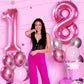 Katchon, Hot Pink 18 Balloon Numbers - 40 Inch | Pink 18Th Birthday Decorations For Girls | 18Th Birthday Balloons For Girls | Pink Number 18 Balloons | 18 Number Balloons, 18 Balloons For Birthday