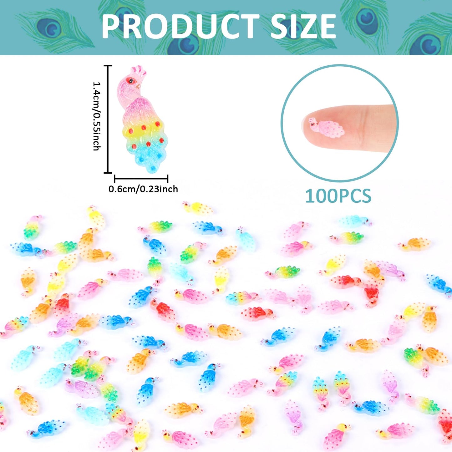 100 Pieces Tiny Peacock Decor For Dollhouse Miniatures Resin Animals For Crafts Tiny Things For Fairy Garden Micro Landscaping D