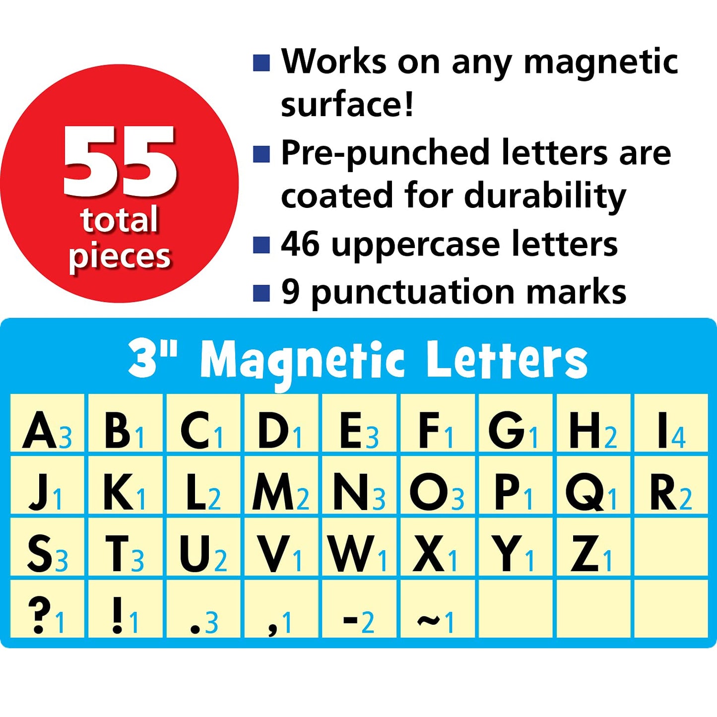 Bold Block 3In Magnetic Letters