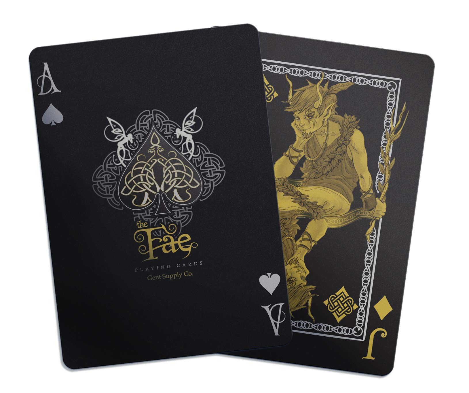 Creatures Of The Fae Playing Cards By Gent Supply - Black, Gold & Silver Edition
