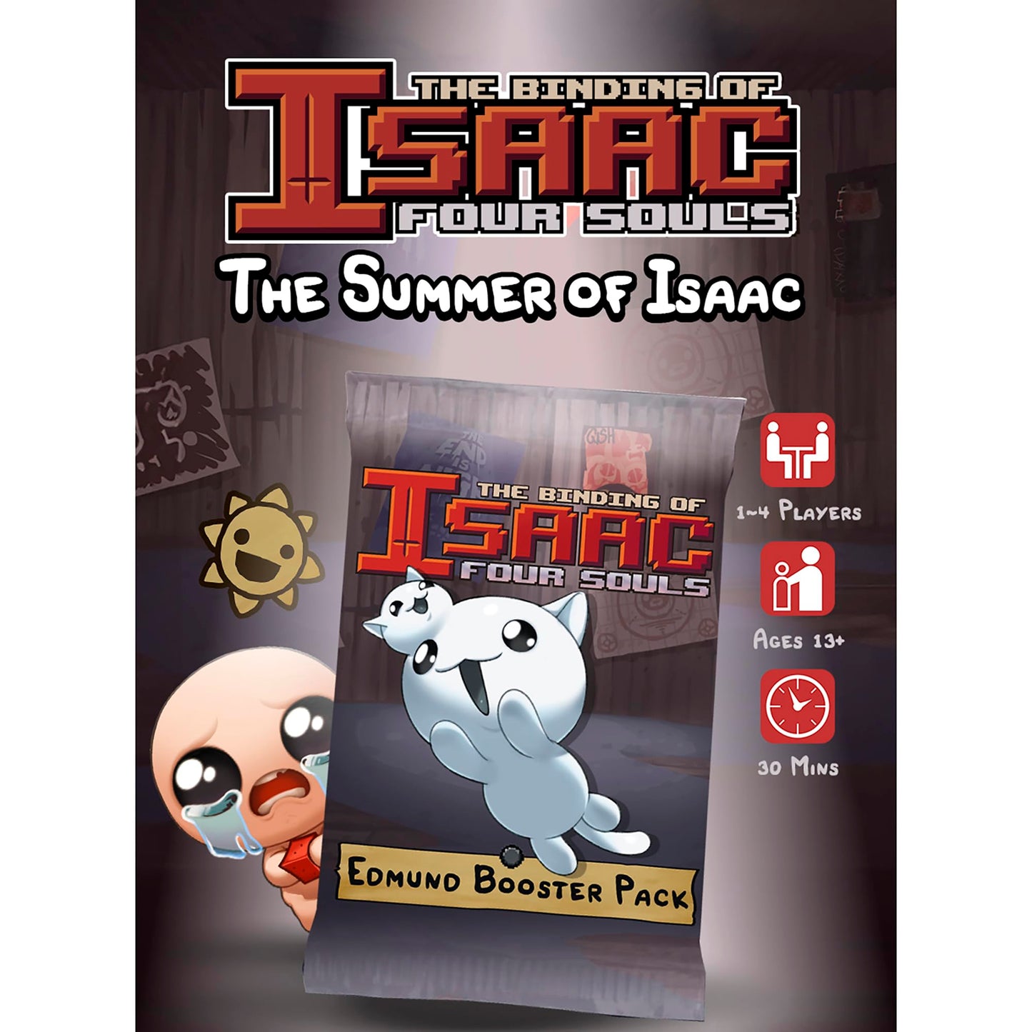 Maestro Media: The Binding of Isaac: Four Souls - Edmund Booster Pack - Mini Expnansion, Strategy Board Game, 15 New Cards, Ages