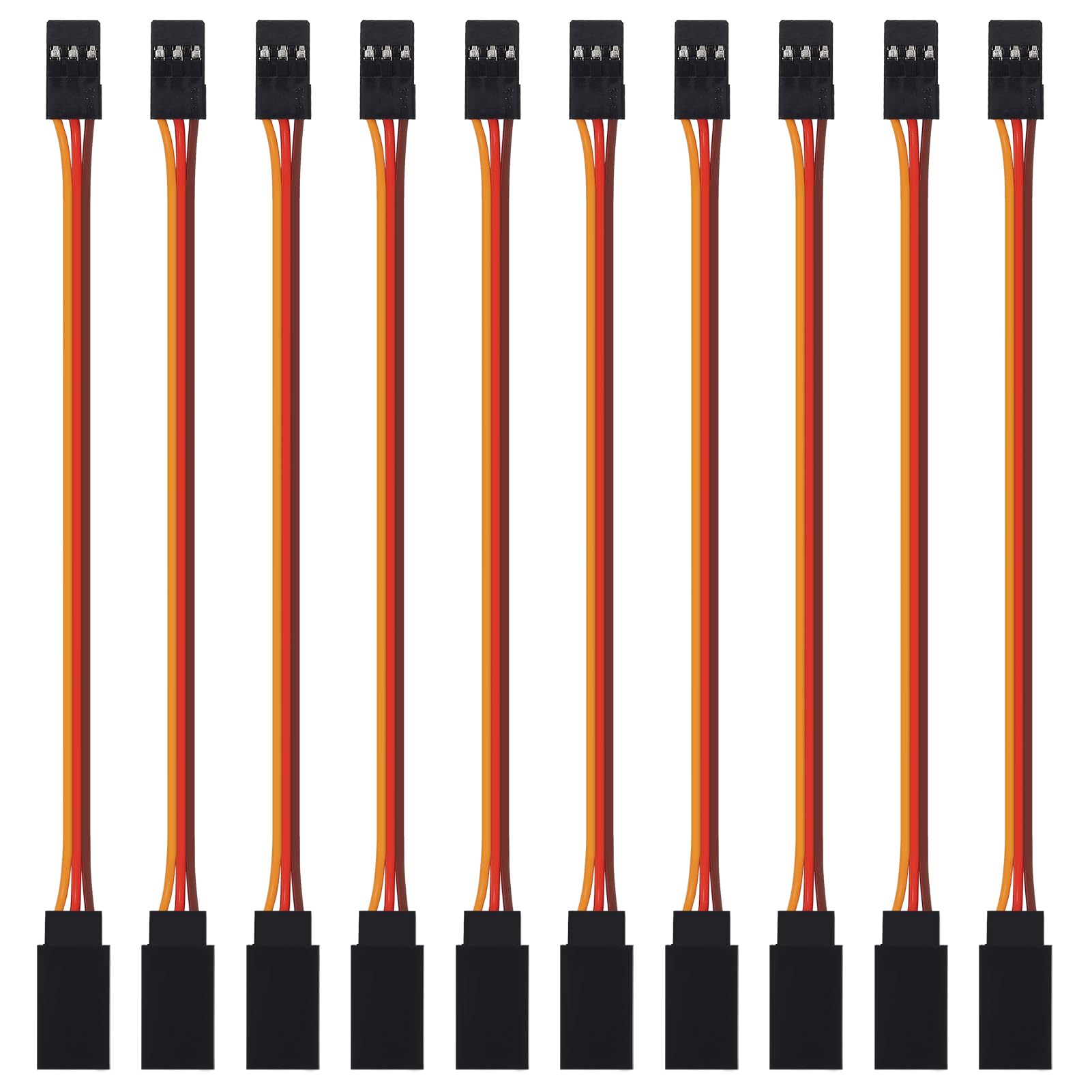 ACEIRMC 10pcs 3-Pin 30cm Servo Extension Cable Cord Female to Male Lead Wire Connector JR for RC Car Airplanes Remote Control