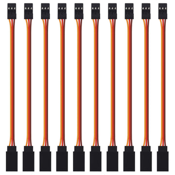 ACEIRMC 10pcs 3-Pin 30cm Servo Extension Cable Cord Female to Male Lead Wire Connector JR for RC Car Airplanes Remote Control