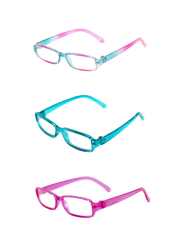 American Fashion World Doll Multicolored Rectangle Glasses for 18-Inch Dolls | 3 Pairs | enhanced Quality & Trendy Design | Dolls Accessories for Popular Brands