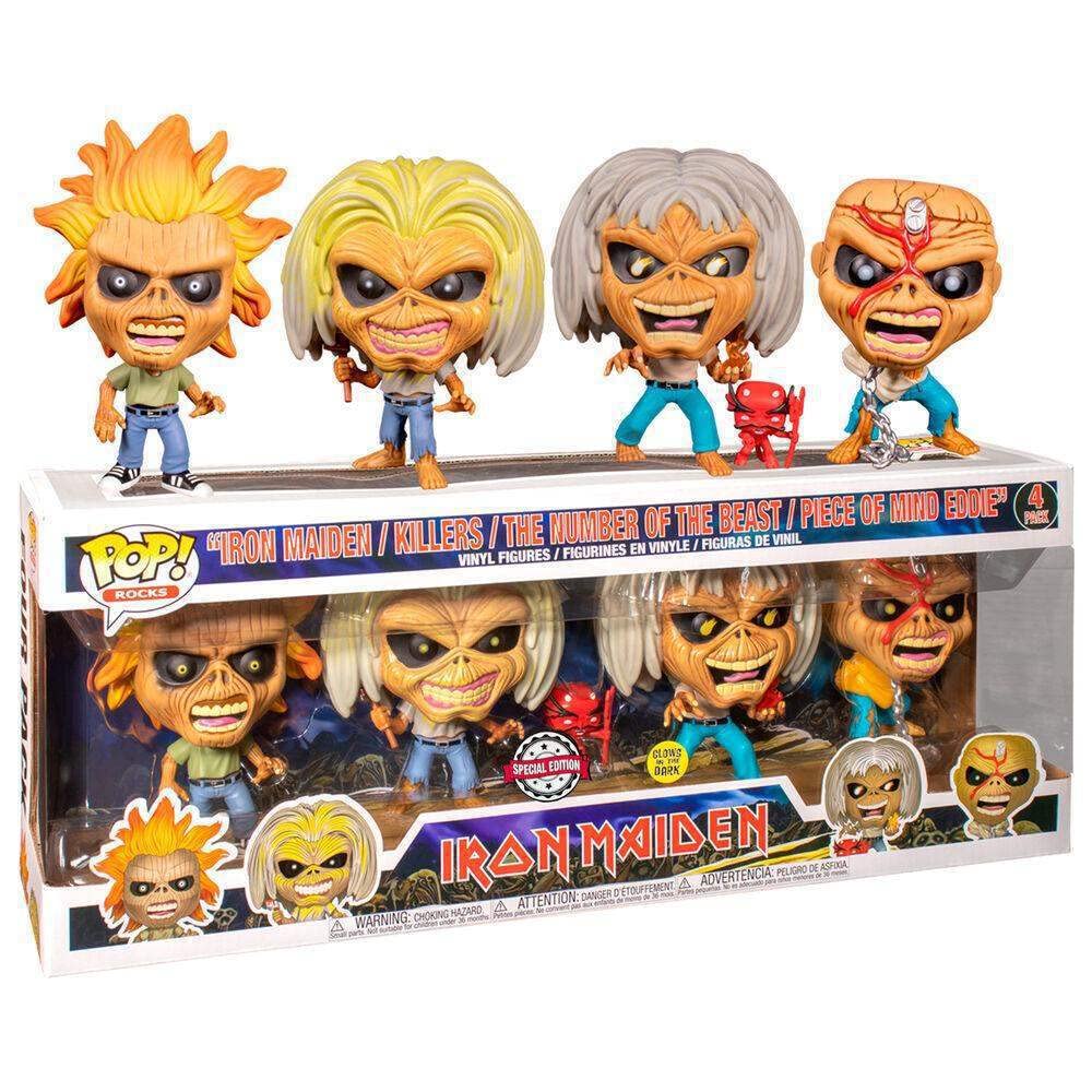 Funko Original S.W.A.T. 4 Figuras Iron Maiden Eddie Glow In The Dark Exclusive