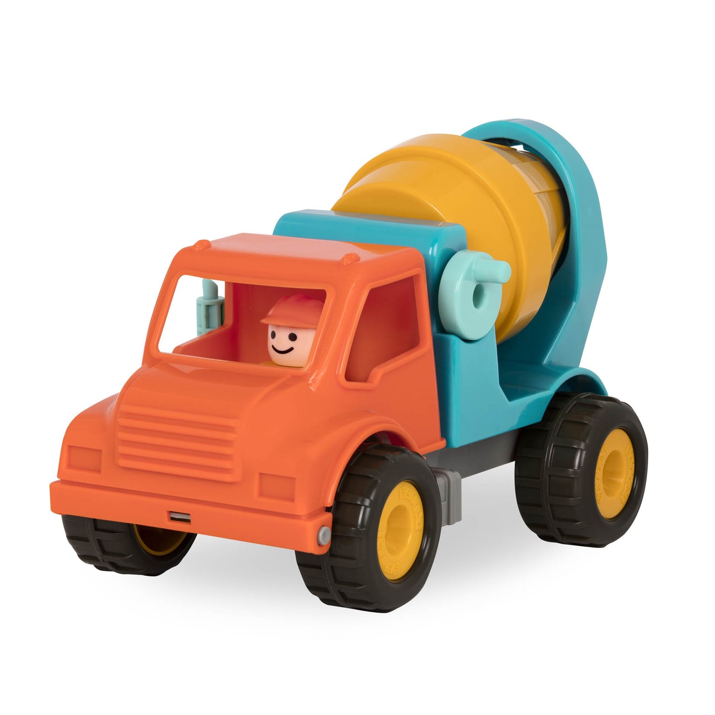 Battat - Spinning Cement Truck - Classic Toddler Trucks - Kids Construction Toys - Soft Rubber Wheels - Cement Mixer - 18+ Month