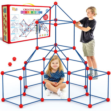 Fort Building Kit For Kids,Stem Construction Toys, Educational Gift For 4 5 6 7 8 9 10 11 12 Years Old Boys And Girls,Ultimate Creative Set For Indoor & Outdoors Activity,200 Pcs,Original