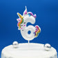 DERVENTA Unicorn Birthday Candle - Number 6, White Paraffin Wax Cake Topper, 1 Piece