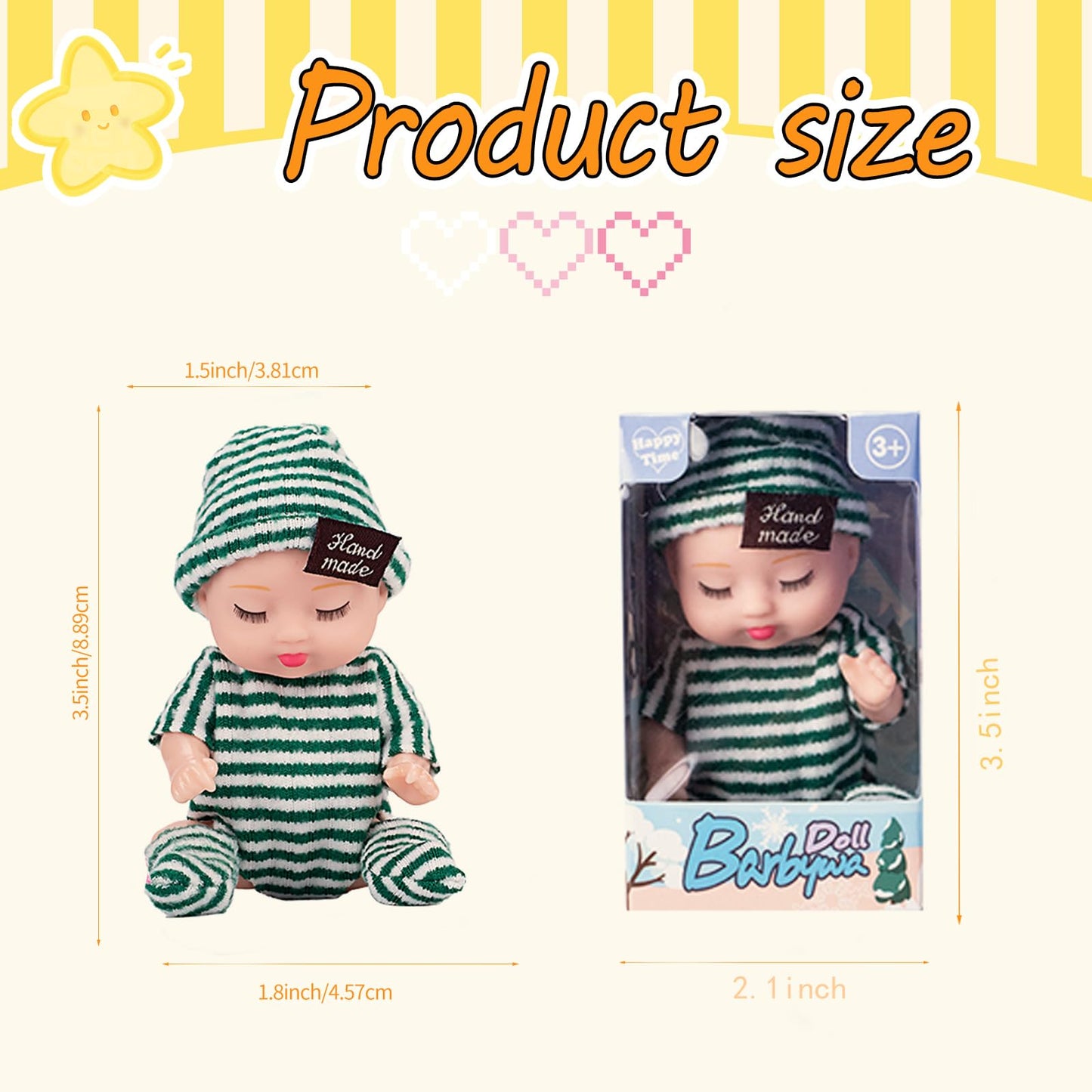 Vueos 4 Inch Mini Baby Dolls 6pcs Gift Set Included Cute Small Baby Doll with Clothes Suitability Kids 3 and Up Birthday Christm