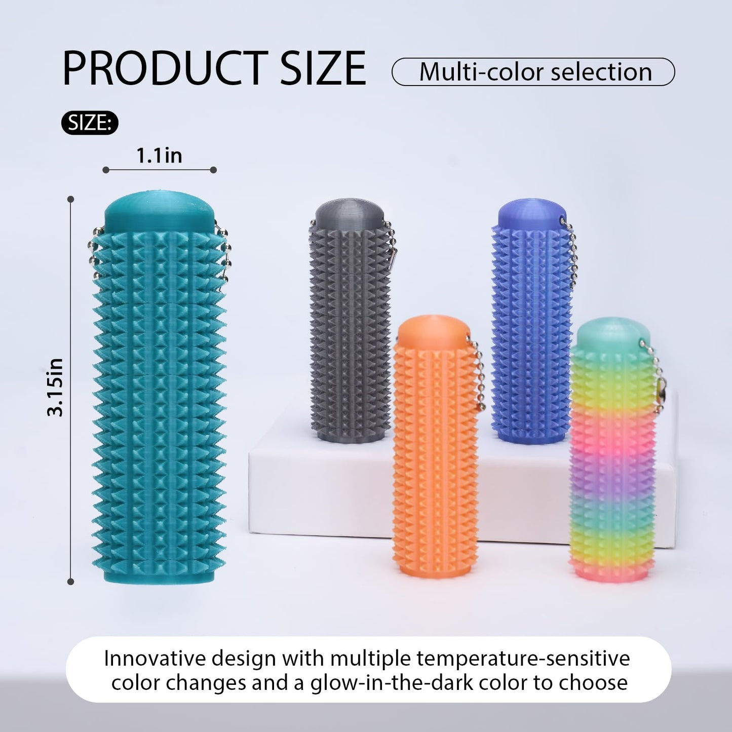 4PCS Little Ouchies Fidget Keychain for Adults,Spiky Grippie Stim Sensory Toy | Pain Relief & Anxiety Stress Relief |Tactile Fid