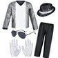 Dance Star Costume For Kids 80S 90S Pop Stage Cosplay Party Halloween Role Play 8-10 Years White Black