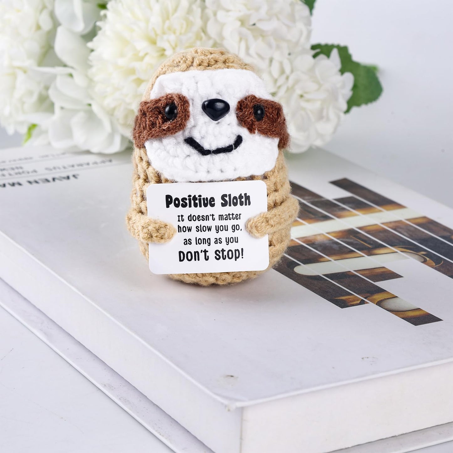Funny Gifts Women Positive Emotional Support Crochet Valentine Plush Nuggets Partner Cute Birthday Gift Mini Positive Sloth Fare