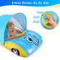 Baby Pool Float With Upf50+ Adjustable Canopy, Inflatable Baby Car Pool Float Boat Baby Swim Float Toddler Pool Float Kids Baby Float Toddler Floaties Infant Pool Float Toys For Baby 18-36 Months