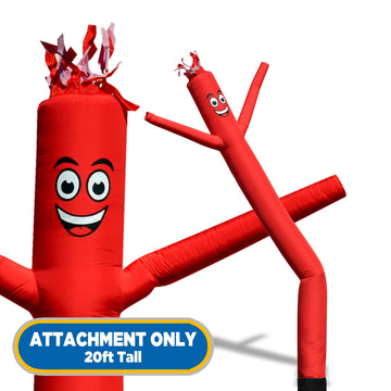 Sky Dancers Inflatable Tube Attachment- 20 Feet Tall Wacky Inflatable Tube Guy (Blower Not Included) - Red