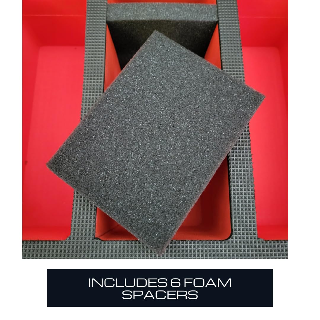 Card Titan Slab Safe Premium Trading Card Storage Box - 3 Row Lockable Sports Card Case with Laser Cut Foam Interior - Holds up
