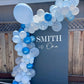 Metallic Blue Silver Balloons Garland Arch Kit, 117Pcs 18/12/10/5 Inch Chrome Blue Light Blue White Sliver Confetti Balloons For