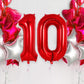 Red Number 0 Balloon 40 Inch, Big Large Foil Helium Number Balloons, Jumbo Giant Mylar Number 0 Balloons For Birthday Red Party