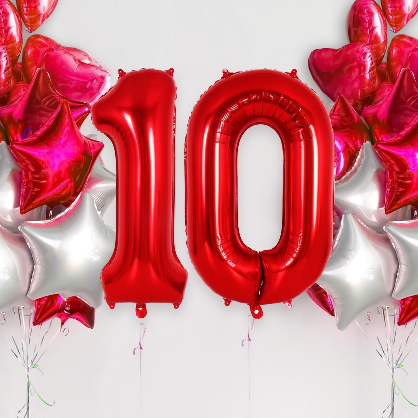 Red Number 0 Balloon 40 Inch, Big Large Foil Helium Number Balloons, Jumbo Giant Mylar Number 0 Balloons For Birthday Red Party