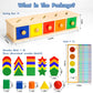 Montessori Toys Wooden Color & Shape Sorter Toys For Toddlers 1-3 Matching Box Sorting Blocks Manipulatives Preschool Learning A