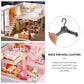 50Pcs Plastic Doll Clothes Hangers Doll Outfit Hanger Miniature Clothes Hanger Dollhouse Clothes Accessories (Black)