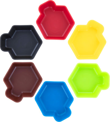 Feldherr Shell Expansion Pack - 6 Single-Colored Token Trays For Board Game Accessories, Tokens, Meeples And Other Small Items, Color:Brown