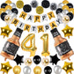 Naninuneno Birthday Decorations, Gold Silver 41St Set With Balloons, Banner, Stars For Men Women, Incl 45Pcs
