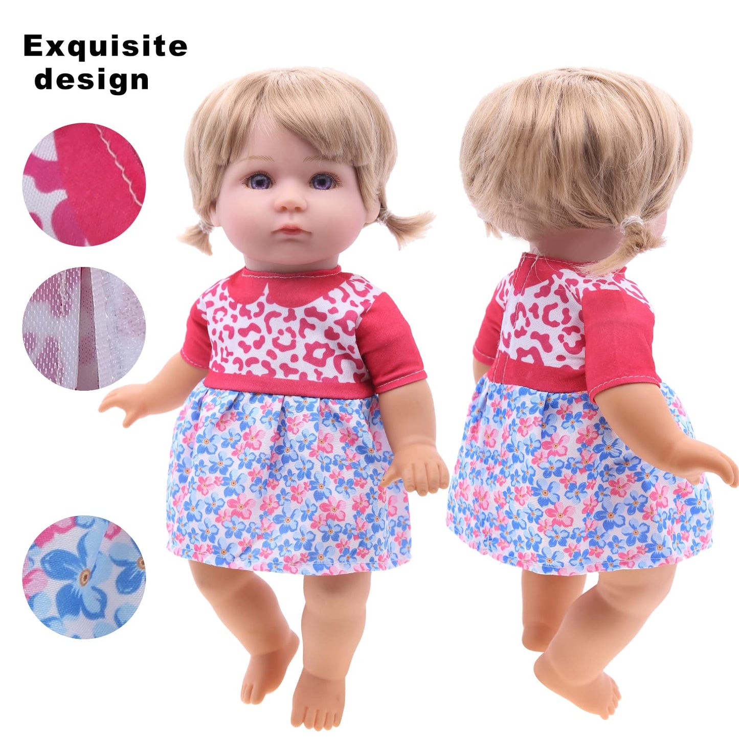 Alive Doll Clothes And Accessories - Baby Doll Dresses Fit For 12 13 14 14.5 Inch Girl Dolls, 6 Sets Doll Outfits Include Doll Dresses, Jumpsuit, Swimsuit Dolls Outfits For Girls Gifts