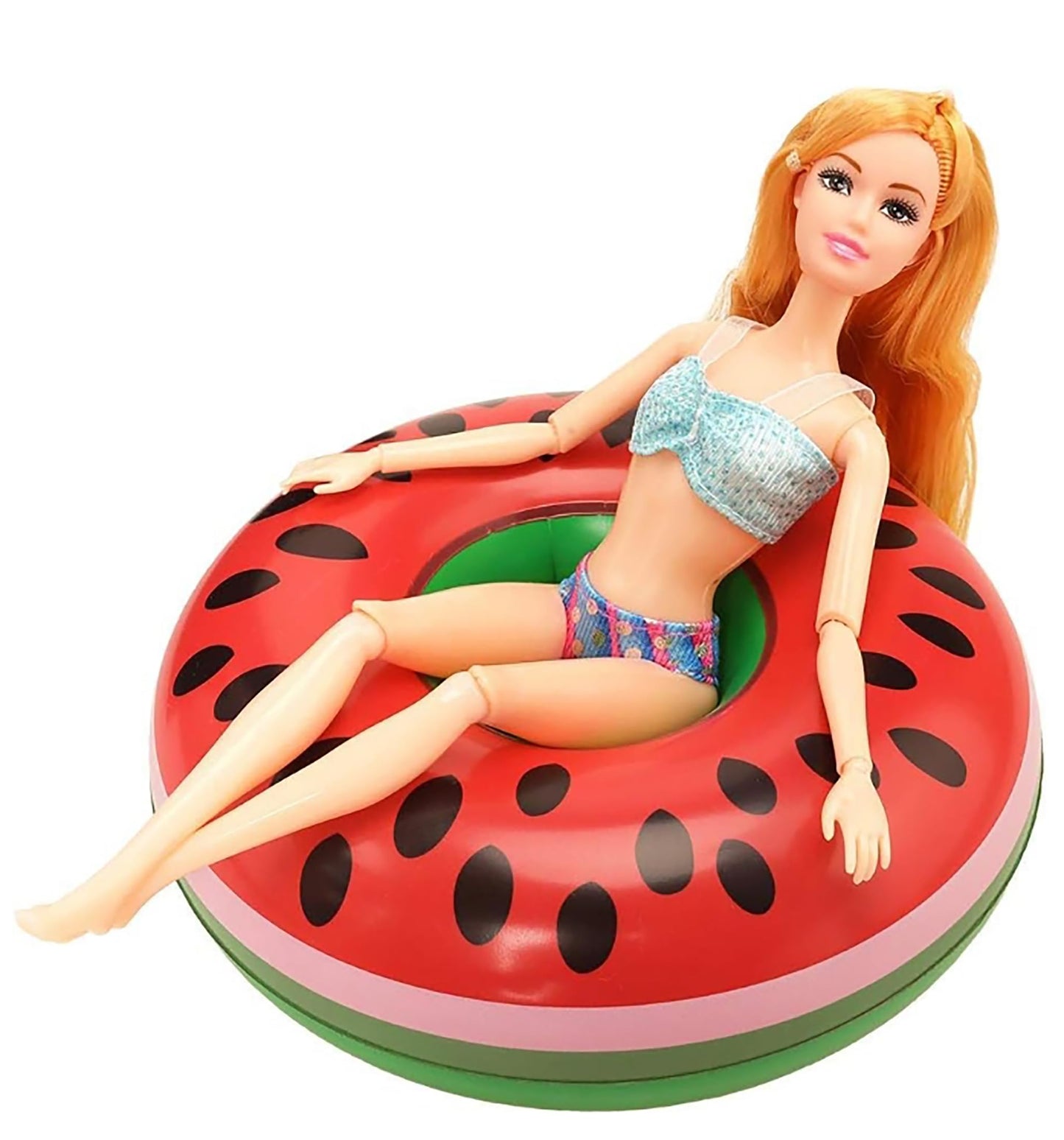 Pool Floaties For Girl Dolls, Fun Swimming Pool Party Ring Inflatable Drink Holder For11.5 Inch Dolls Pool Toys