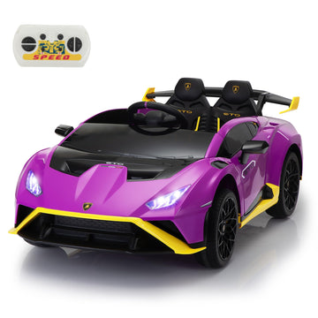 Ride On Toys With Parental Remote Tobbi Kids' Electric Vehicles 12V Lamborghini Ride On Car Licensed Sto Max 80Lbs, Gift For Boy