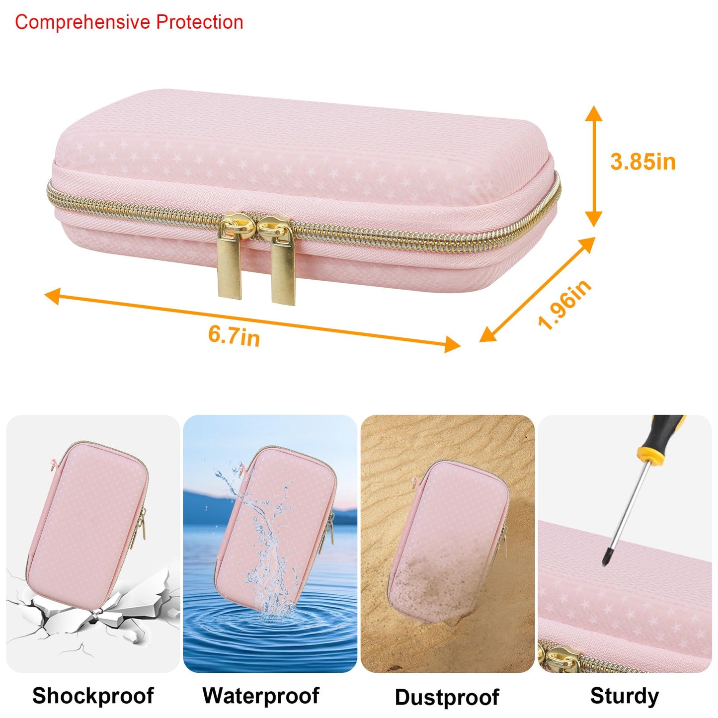Elonbo Carrying Case for TEBIYOU/ Great Boy/ Beico Handheld Game Console Retro Video Games  Portable Gaming Player Travel Storage Cover  Mini Arcade Electronic Toy Holder Bag  Pink+Pink